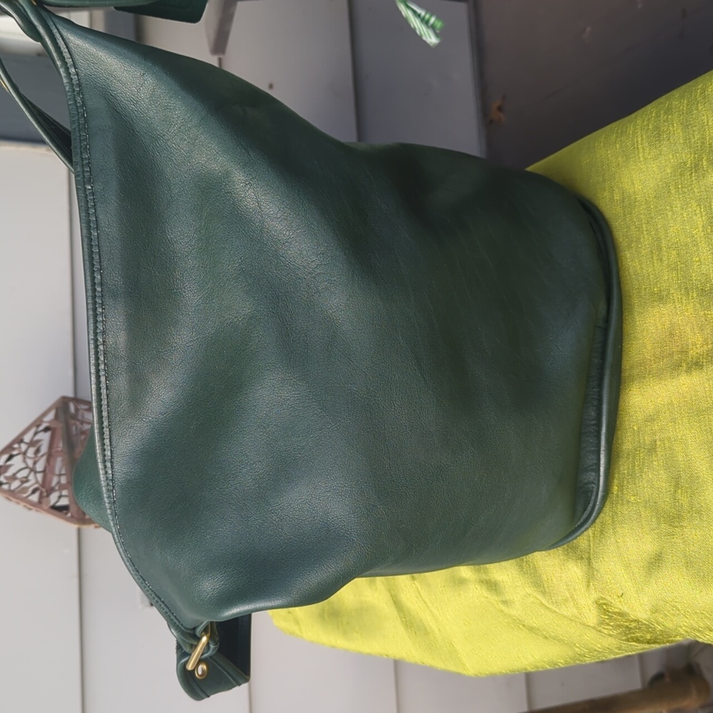 COACH Bottle Green Glove Tanned Leather Duffle Sac XL Bucket Bag 9085 USA COA - Picture 3 of 12
